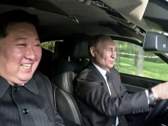 Владимир Путин и Ким Чен Ын на "Аурусе". Фото: t.me/raskachkanet